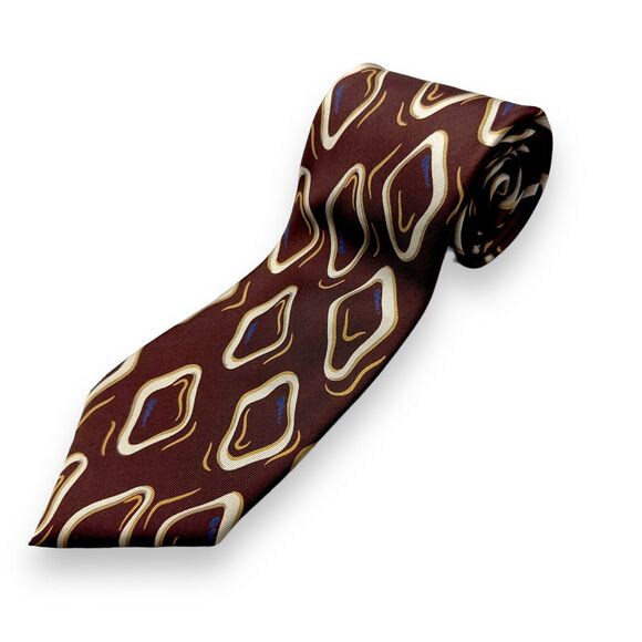 Enrico Coveri Mens Vintage Silk Dress Tie Made in Italy Abstract Design 58" 3.5" - Picture 1 of 10